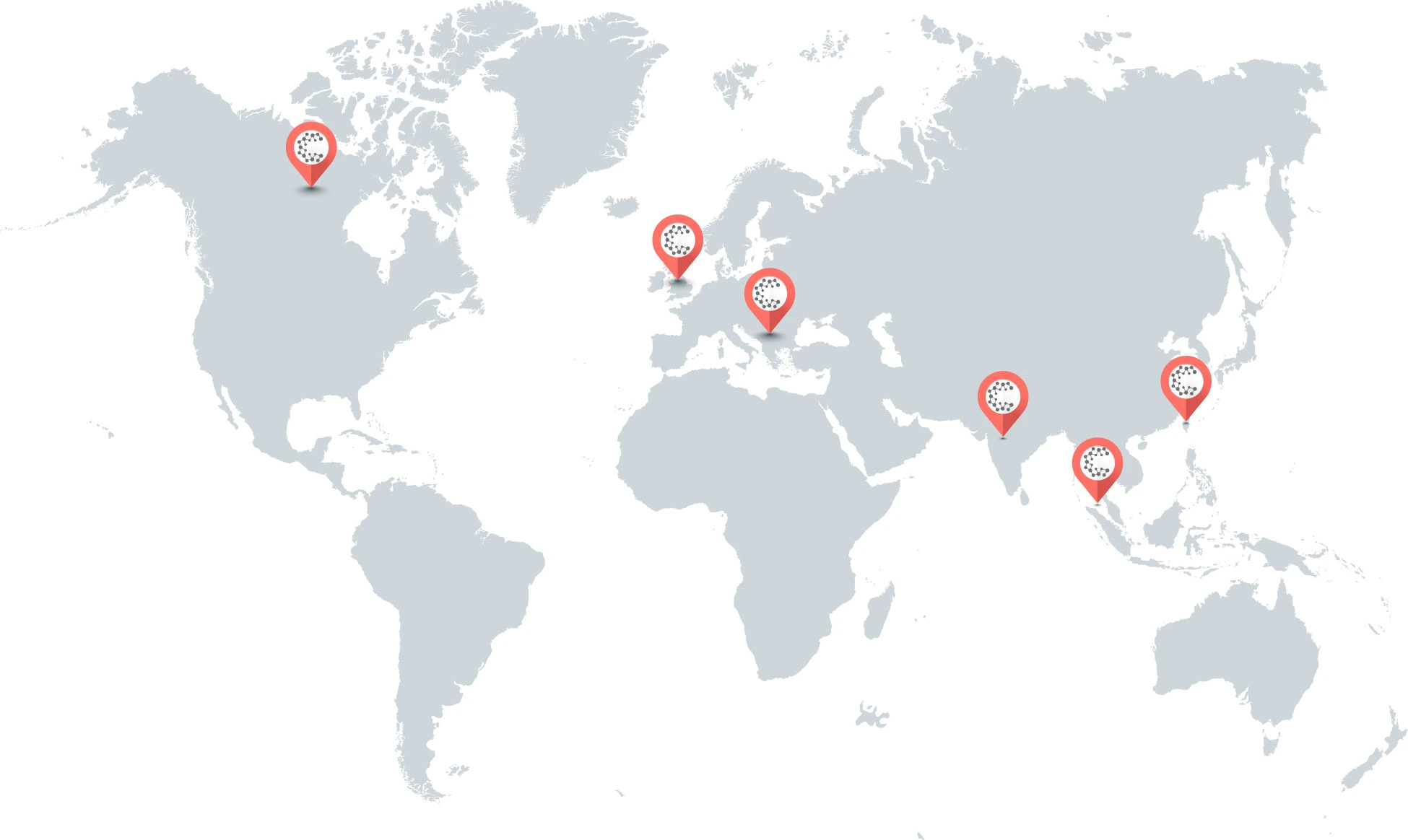 Map showing the locations of Cartell